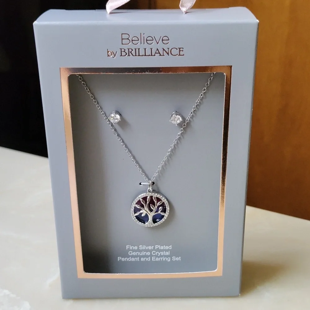 💮 Believe by Brilliance Women's Necklace and earring set - Picture 1 of 4